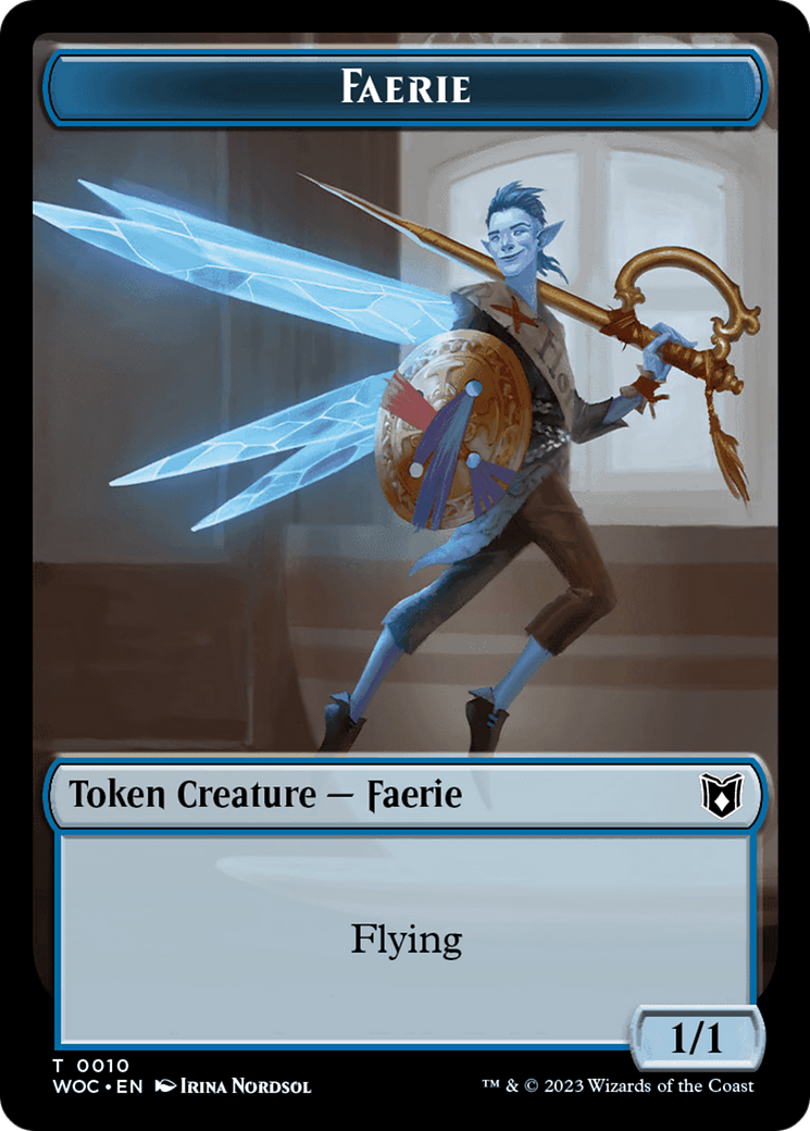 Faerie // Human Double-Sided Token [Wilds of Eldraine Commander Tokens] | Chromatic Games