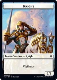 Knight // Food (15) Double-Sided Token [Throne of Eldraine Tokens] | Chromatic Games