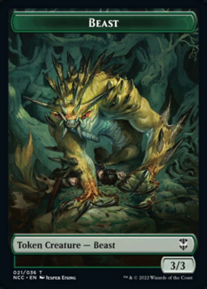 Plant // Beast Double-Sided Token [Streets of New Capenna Commander Tokens] | Chromatic Games