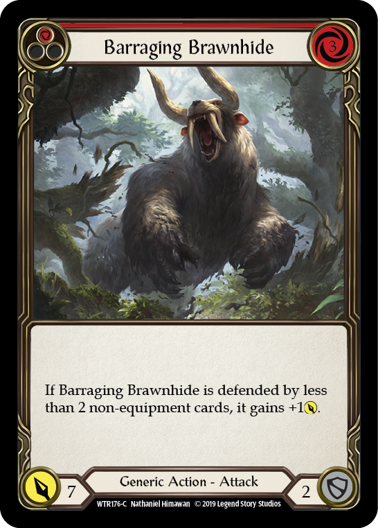 Barraging Brawnhide (Red) [WTR176-C] (Welcome to Rathe)  Alpha Print Normal | Chromatic Games