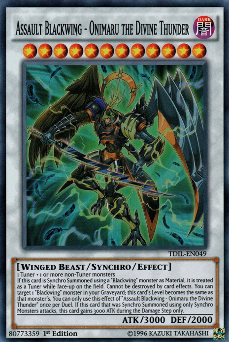 Assault Blackwing - Onimaru the Divine Thunder [TDIL-EN049] Super Rare | Chromatic Games