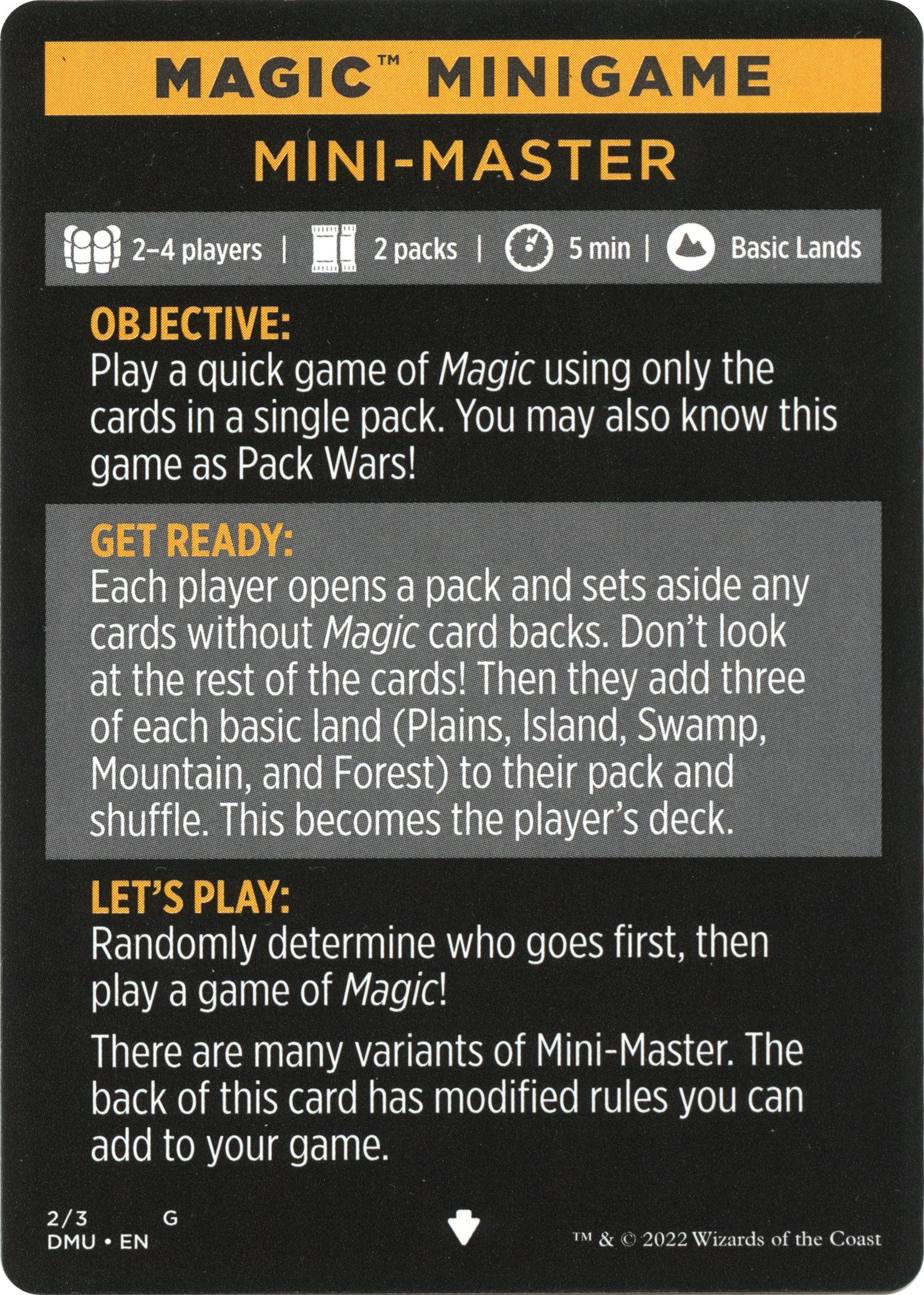 Mini-Master (Magic Minigame) [Dominaria United Minigame] | Chromatic Games