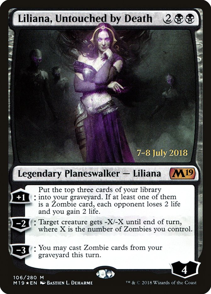 Liliana, Untouched by Death [Core Set 2019 Prerelease Promos] | Chromatic Games