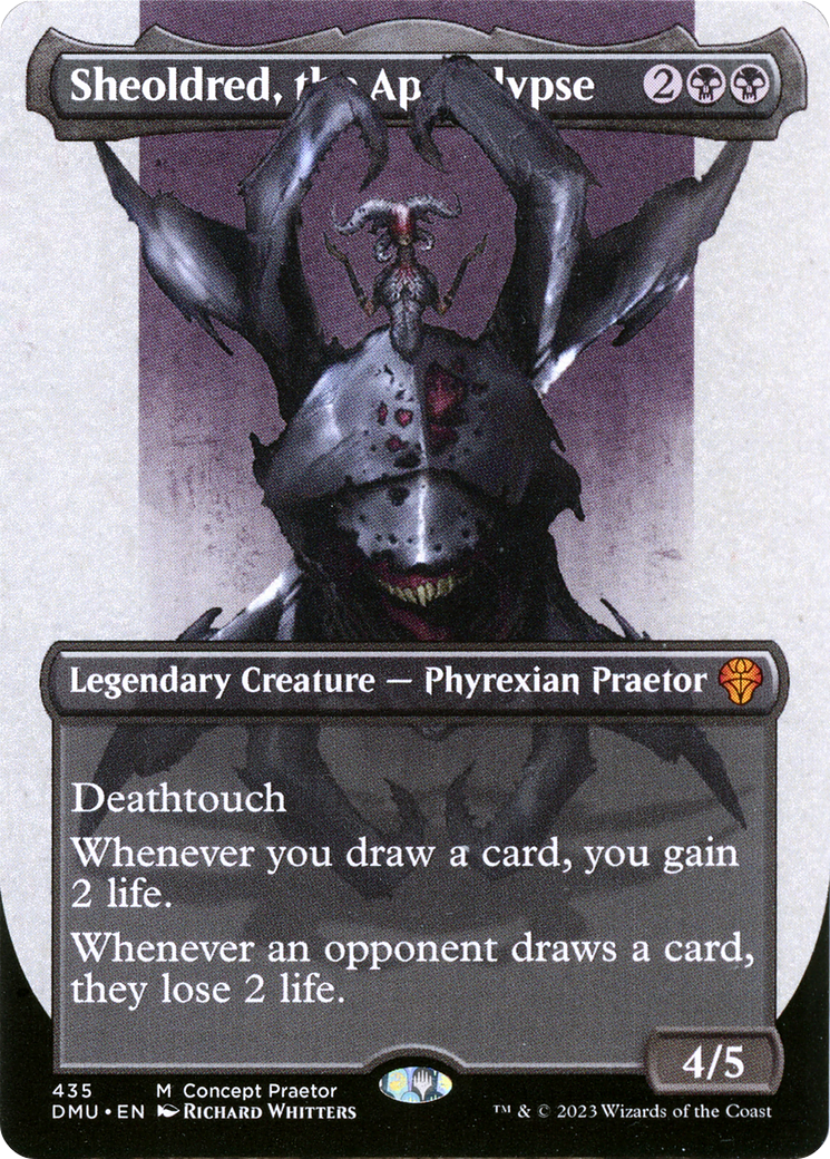 Sheoldred, the Apocalypse (Borderless Concept Praetors) [Phyrexia: All Will Be One] | Chromatic Games