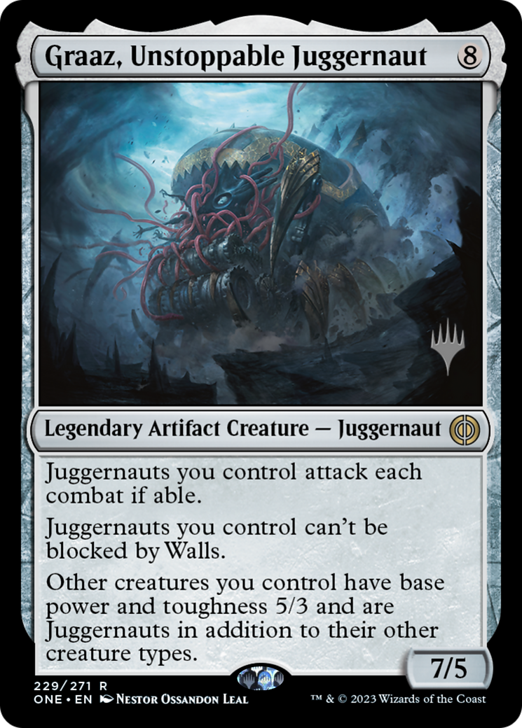 Graaz, Unstoppable Juggernaut (Promo Pack) [Phyrexia: All Will Be One Promos] | Chromatic Games