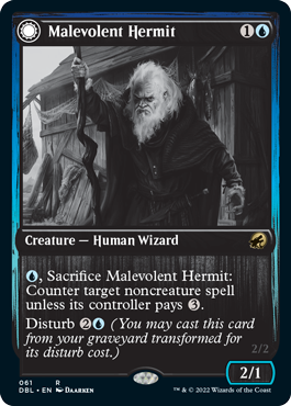 Malevolent Hermit // Benevolent Geist [Innistrad: Double Feature] | Chromatic Games