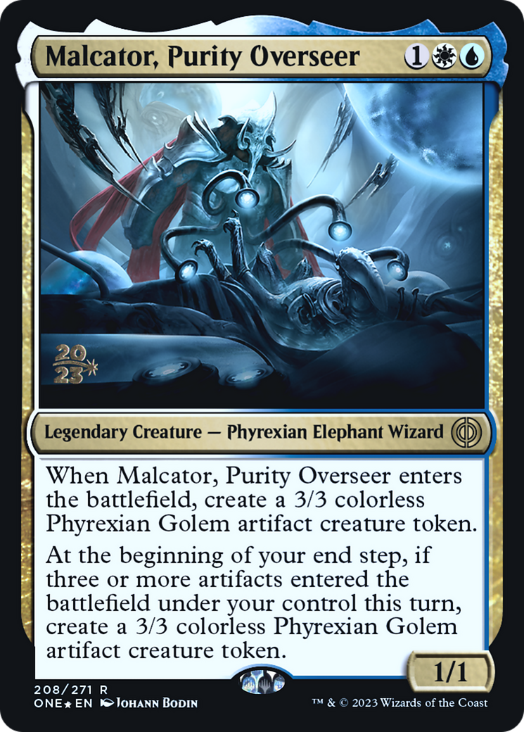 Malcator, Purity Overseer [Phyrexia: All Will Be One Prerelease Promos] | Chromatic Games