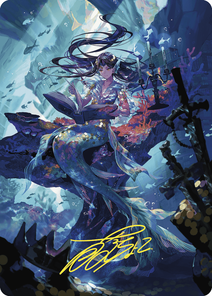 Rhystic Study Art Card (Gold-Stamped Signature) [Wilds of Eldraine Art Series] | Chromatic Games