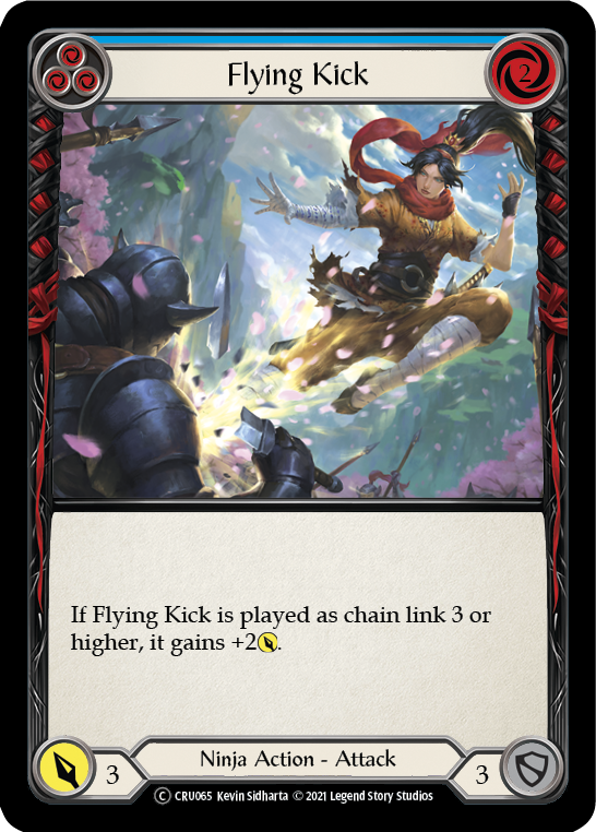 Flying Kick (Blue) [U-CRU065] (Crucible of War Unlimited)  Unlimited Rainbow Foil | Chromatic Games