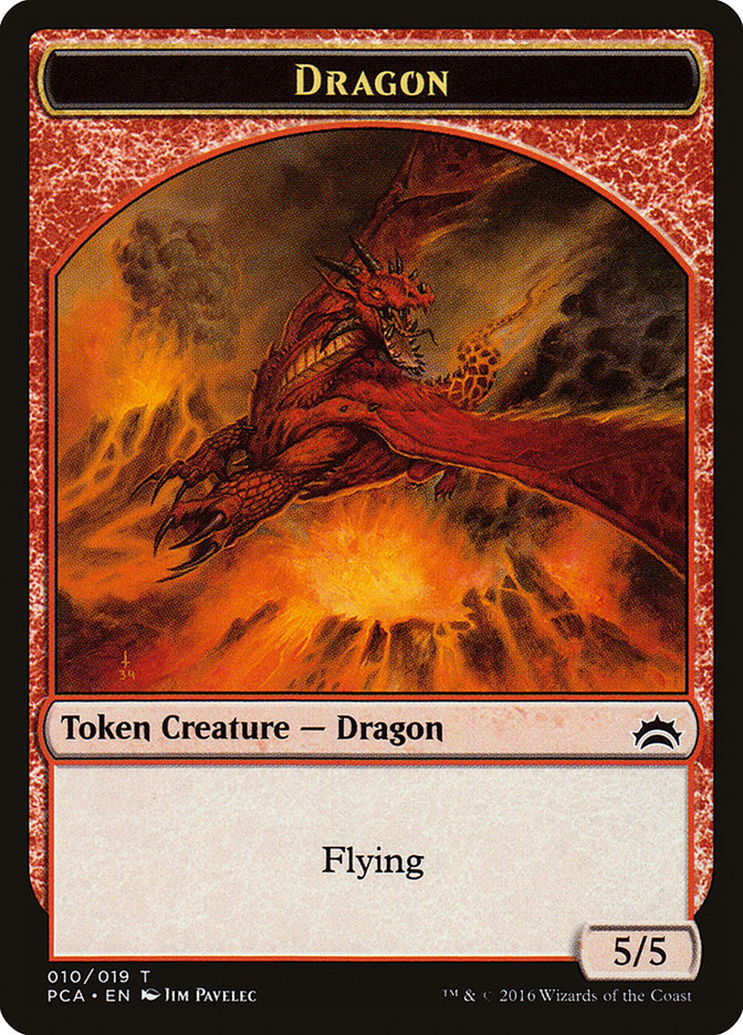 Dragon // Saproling Double-Sided Token [Planechase Anthology Tokens] | Chromatic Games