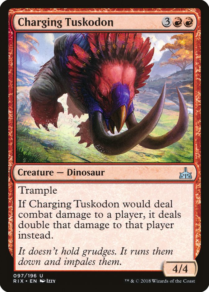 Charging Tuskodon [Rivals of Ixalan] | Chromatic Games