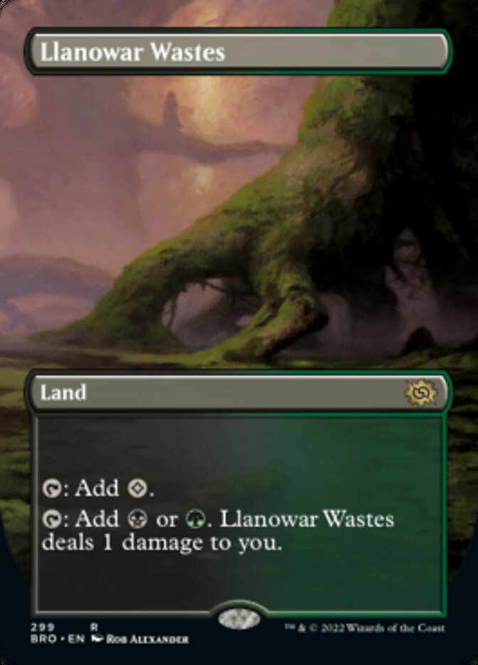 Llanowar Wastes (Borderless Alternate Art) [The Brothers' War] | Chromatic Games
