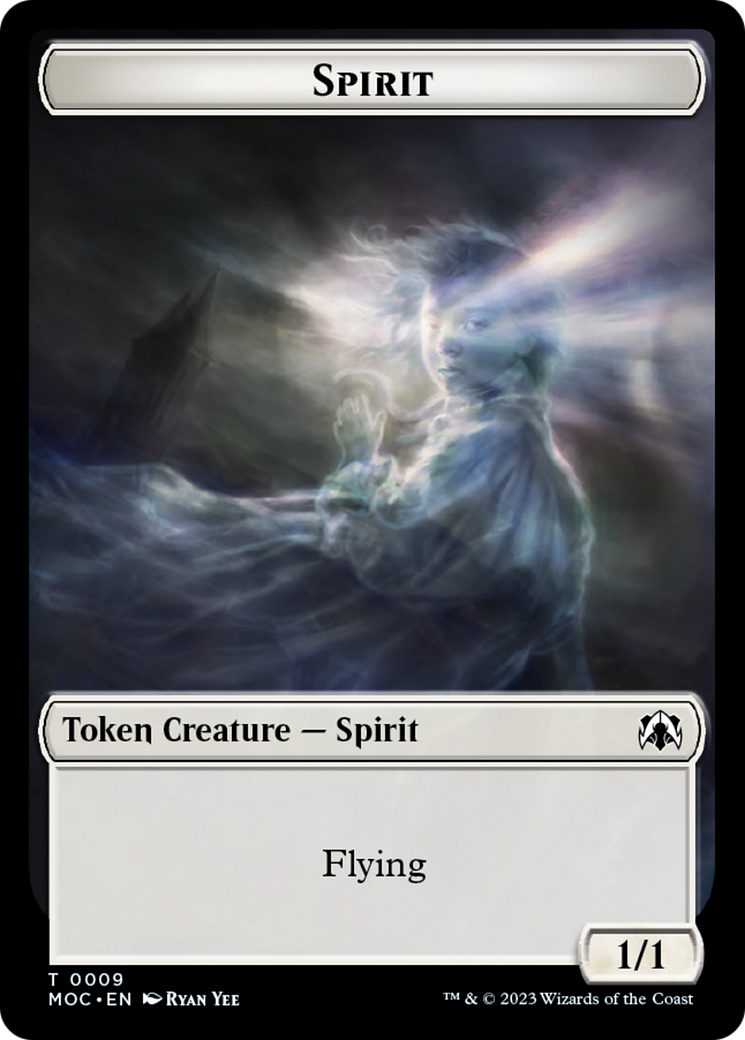 Spirit (9) // Treasure Double-Sided Token [March of the Machine Commander Tokens] | Chromatic Games