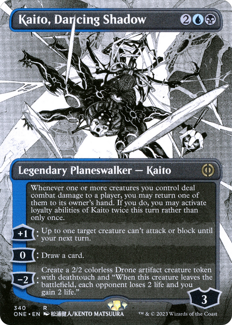 Kaito, Dancing Shadow (Borderless Manga) [Phyrexia: All Will Be One] | Chromatic Games