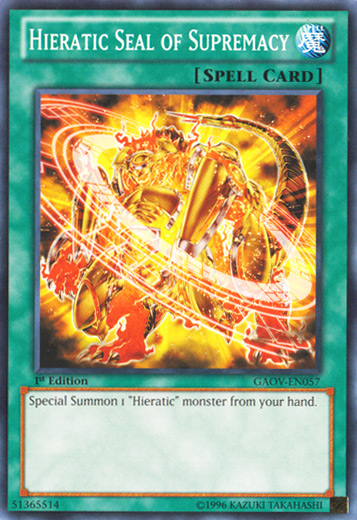 Hieratic Seal of Supremacy [GAOV-EN057] Common | Chromatic Games