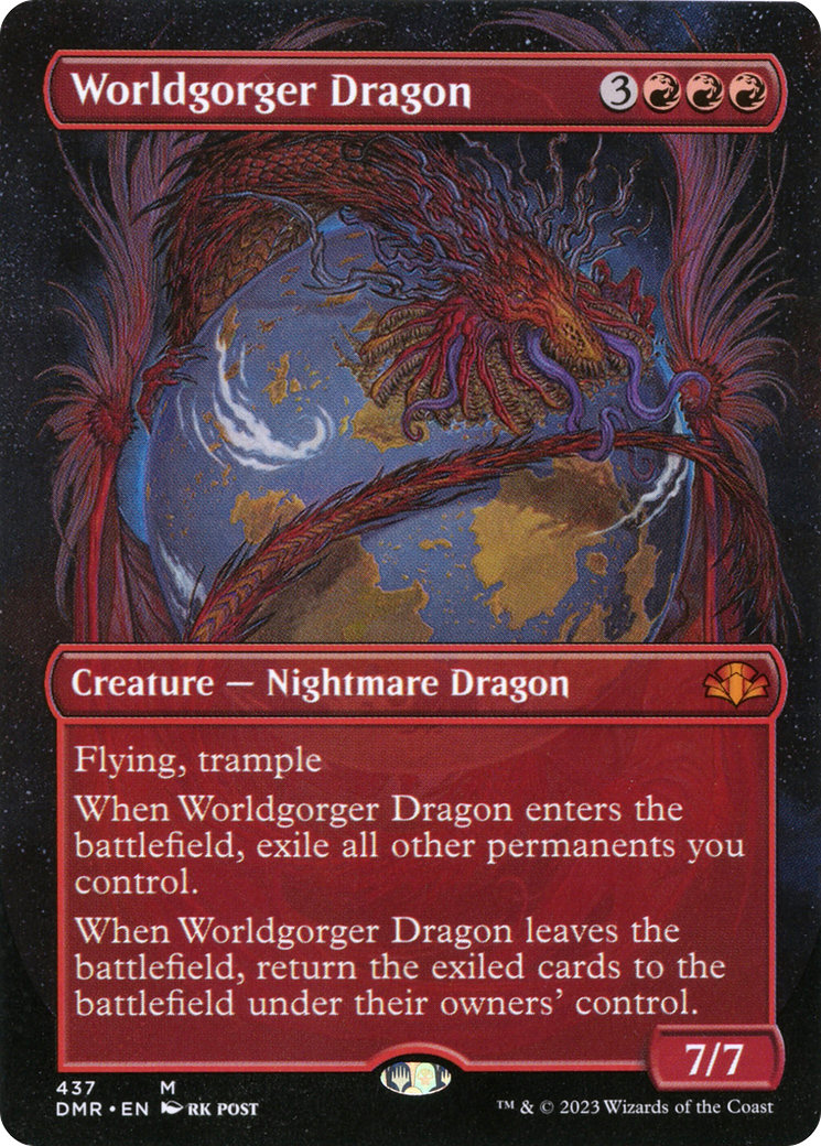 Worldgorger Dragon (Borderless Alternate Art) [Dominaria Remastered] | Chromatic Games