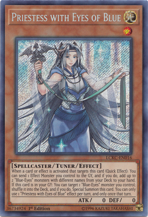 Priestess with Eyes of Blue [LCKC-EN016] Secret Rare | Chromatic Games