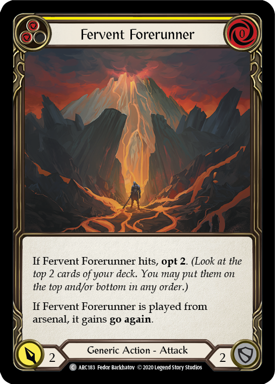 Fervent Forerunner (Yellow) [U-ARC183] (Arcane Rising Unlimited)  Unlimited Rainbow Foil | Chromatic Games