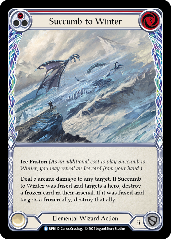 Succumb to Winter (Red) [UPR110] (Uprising)  Rainbow Foil | Chromatic Games