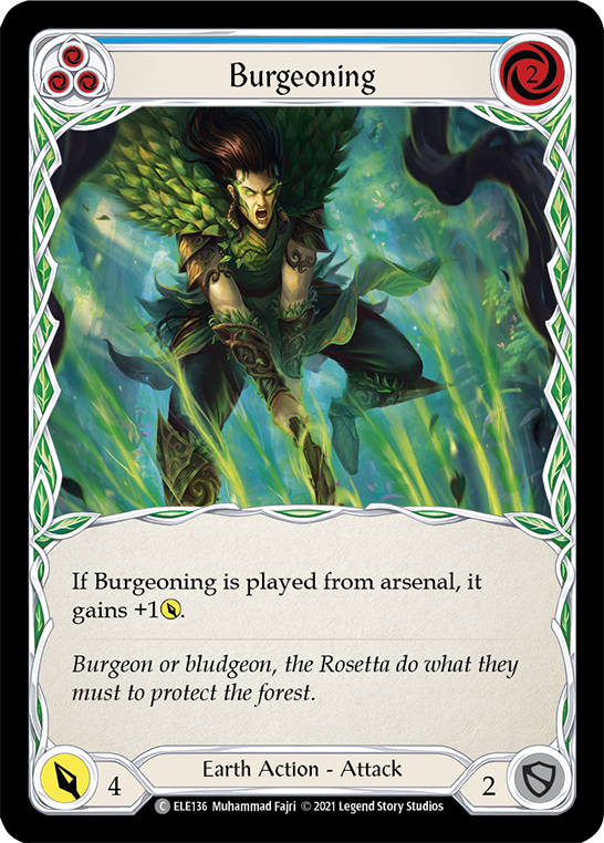 Burgeoning (Blue) [ELE136] (Tales of Aria)  1st Edition Rainbow Foil | Chromatic Games