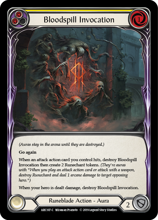 Bloodspill Invocation (Yellow) [ARC107-C] (Arcane Rising)  1st Edition Normal | Chromatic Games