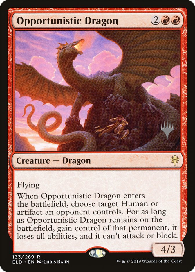 Opportunistic Dragon (Promo Pack) [Throne of Eldraine Promos] | Chromatic Games