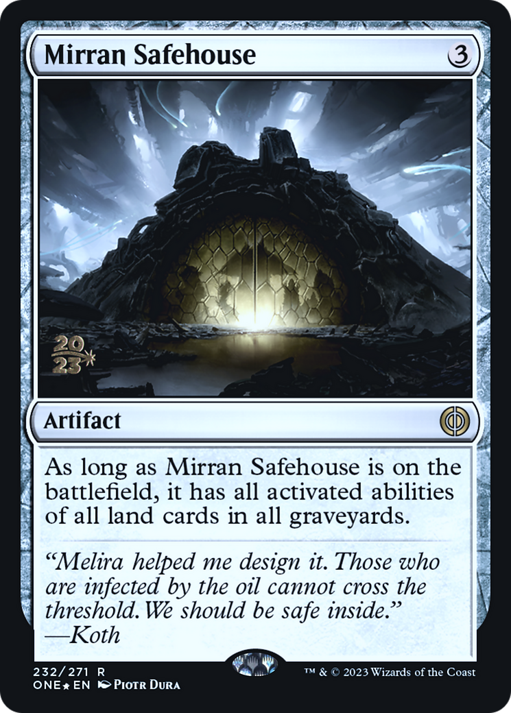 Mirran Safehouse [Phyrexia: All Will Be One Prerelease Promos] | Chromatic Games