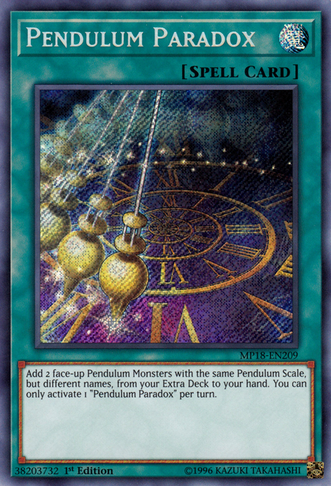 Pendulum Paradox [MP18-EN209] Secret Rare | Chromatic Games