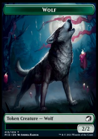 Wolf // Beast (008) Double-Sided Token [Innistrad: Midnight Hunt Tokens] | Chromatic Games