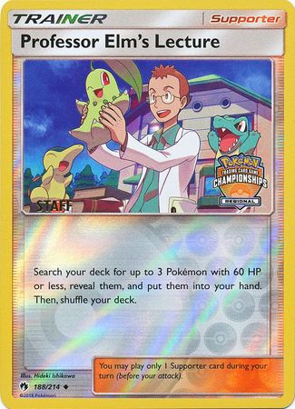 Professor Elm's Lecture (188/214) (Regional Championship Promo Staff) [Sun & Moon: Lost Thunder] | Chromatic Games