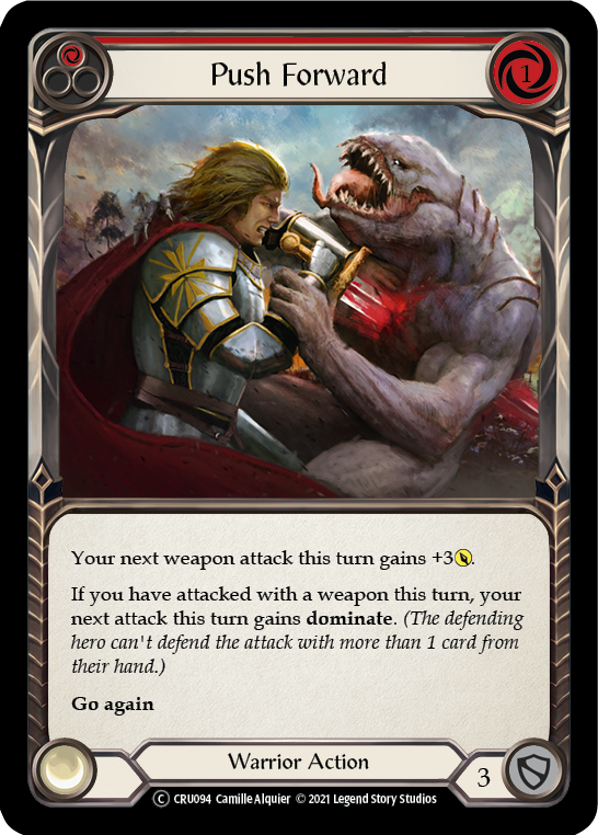 Push Forward (Red) [U-CRU094] (Crucible of War Unlimited)  Unlimited Rainbow Foil | Chromatic Games