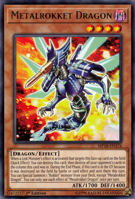 Metalrokket Dragon [MP18-EN176] Rare | Chromatic Games