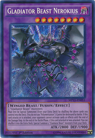 Gladiator Beast Nerokius [MP15-EN051] Secret Rare | Chromatic Games