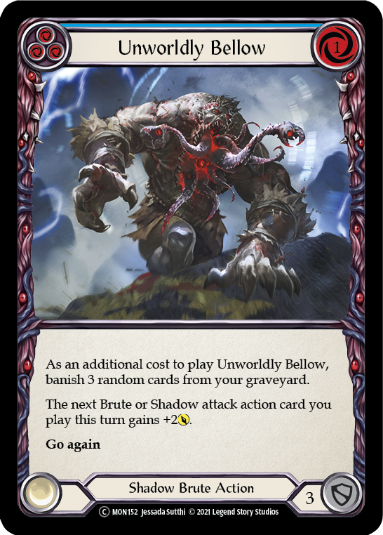 Unworldly Bellow (Blue) [U-MON152-RF] (Monarch Unlimited)  Unlimited Rainbow Foil | Chromatic Games