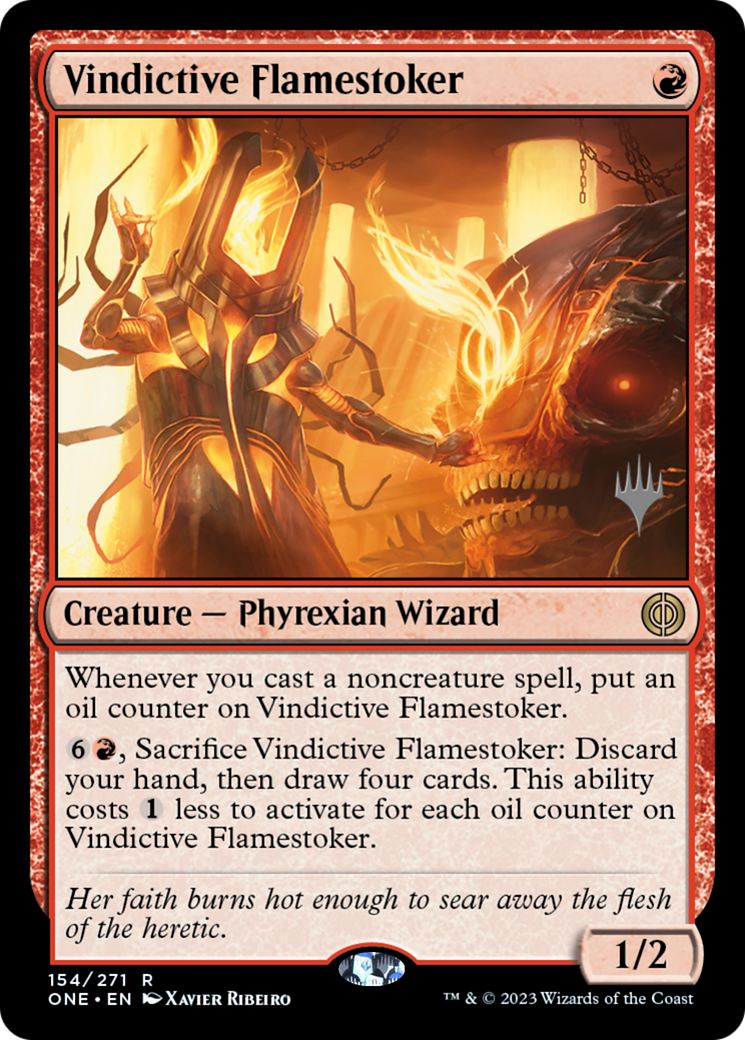 Vindictive Flamestoker (Promo Pack) [Phyrexia: All Will Be One Promos] | Chromatic Games