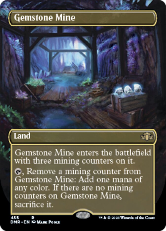 Gemstone Mine (Borderless Alternate Art) [Dominaria Remastered] | Chromatic Games
