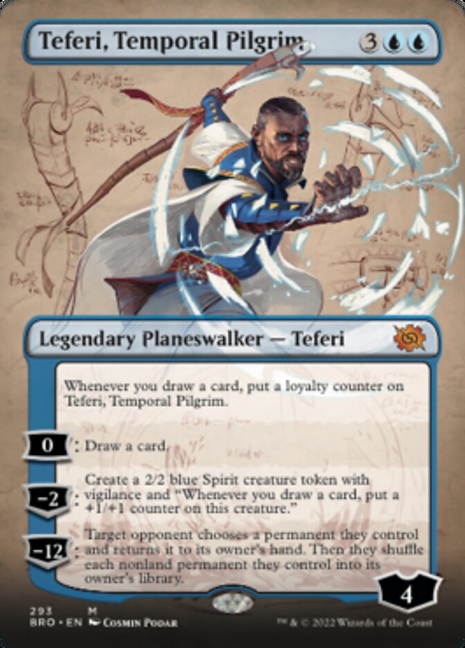 Teferi, Temporal Pilgrim (Borderless Alternate Art) [The Brothers' War] | Chromatic Games