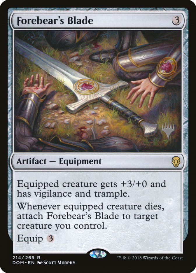 Forebear's Blade (Promo Pack) [Dominaria Promos] | Chromatic Games