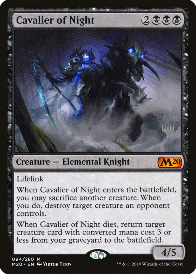 Cavalier of Night (Promo Pack) [Core Set 2020 Promos] | Chromatic Games