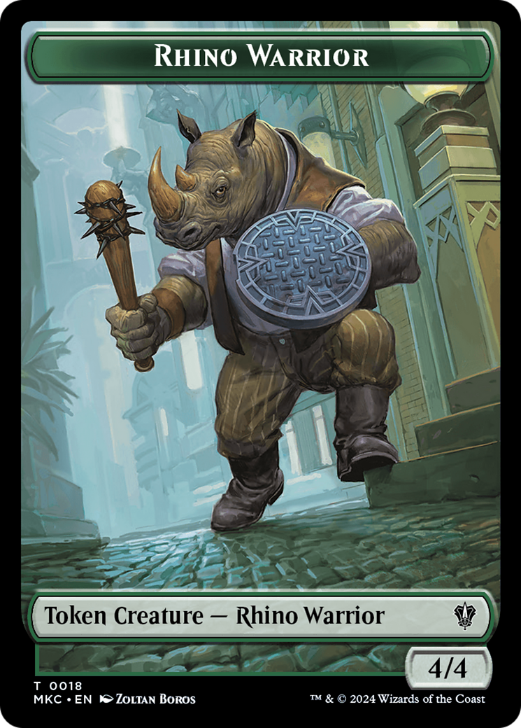 Thopter // Rhino Warrior Double-Sided Token [Murders at Karlov Manor Commander Tokens] | Chromatic Games