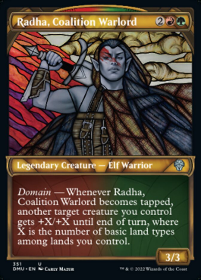 Radha, Coalition Warlord (Showcase Textured) [Dominaria United] | Chromatic Games