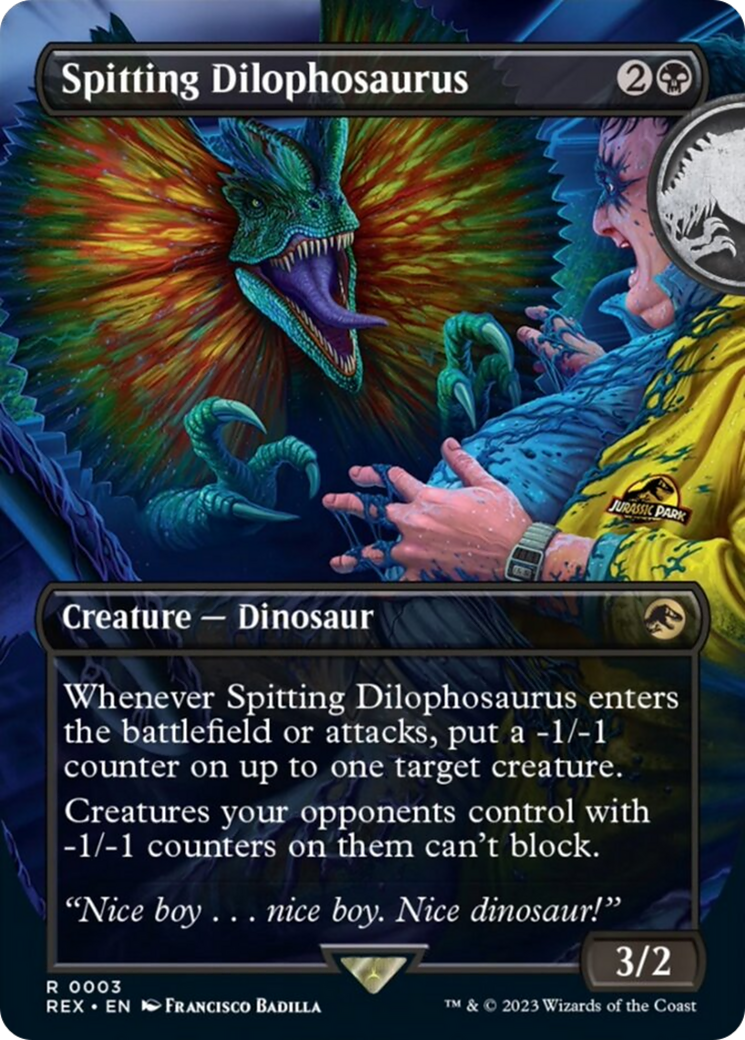 Spitting Dilophosaurus (Borderless) [Jurassic World Collection] | Chromatic Games