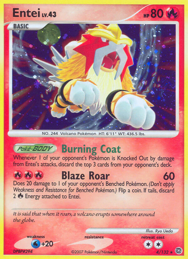 Entei (4/132) (Cracked Ice Holo) [Diamond & Pearl: Secret Wonders] | Chromatic Games