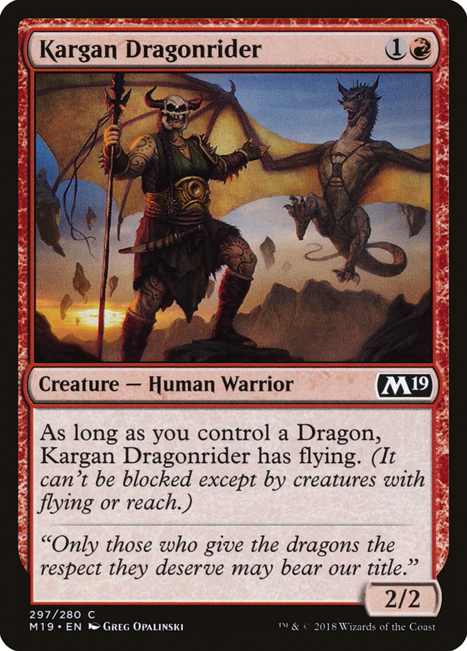 Kargan Dragonrider [Core Set 2019] | Chromatic Games