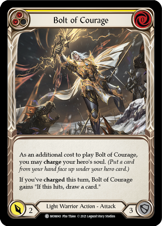 Bolt of Courage (Yellow) [MON043] (Monarch)  1st Edition Normal | Chromatic Games