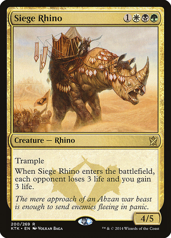 Siege Rhino [Khans of Tarkir] | Chromatic Games