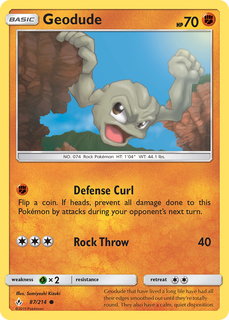 Geodude (87/214) [Sun & Moon: Unbroken Bonds] | Chromatic Games