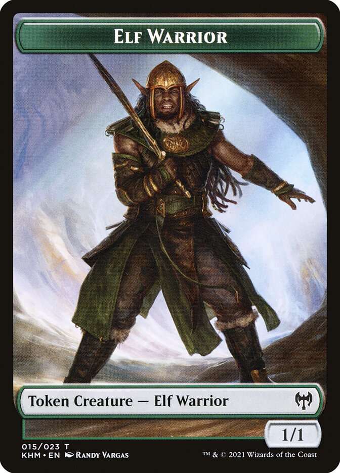 Elemental // Elf Warrior Double-Sided Token [Kaldheim Commander Tokens] | Chromatic Games