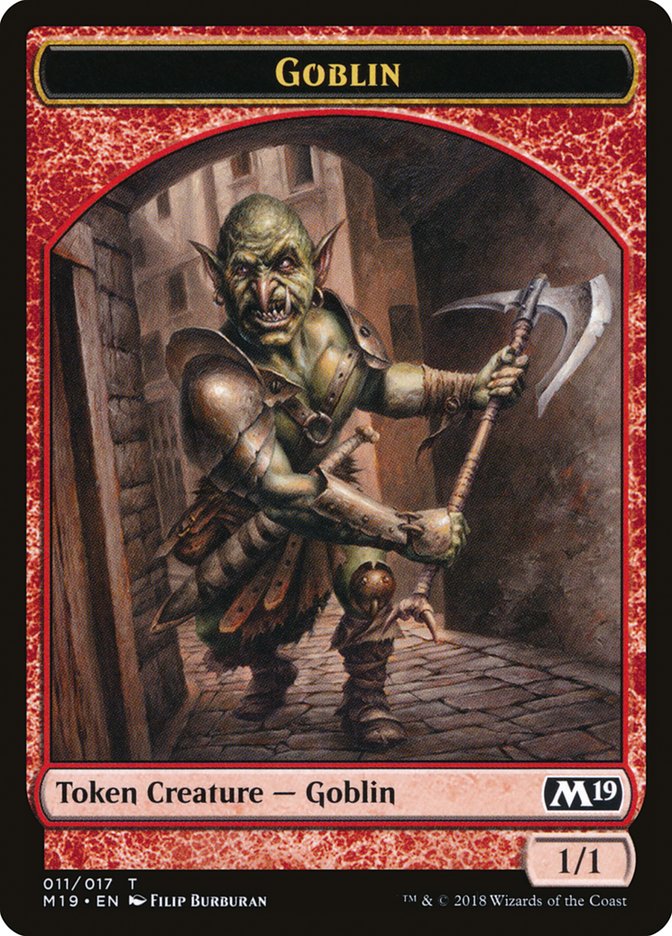 Knight // Goblin Double-Sided Token (Game Night) [Core Set 2019 Tokens] | Chromatic Games