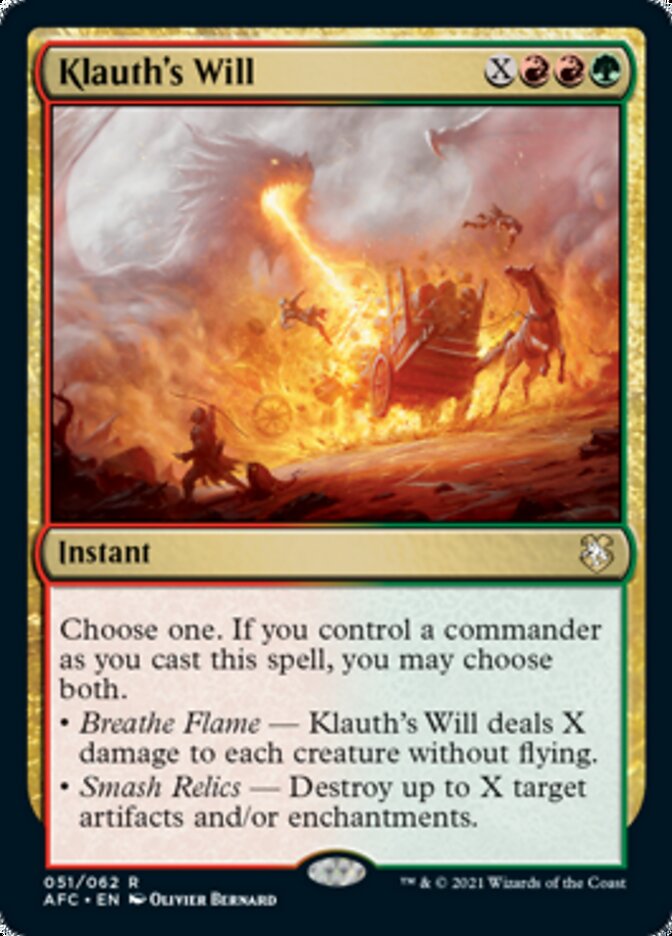 Klauth's Will [Dungeons & Dragons: Adventures in the Forgotten Realms Commander] | Chromatic Games